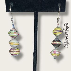 Bundle Sale 3 for $15 | Handcrafted Paper Bead Dangle Earrings